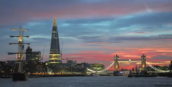 London Tower Bridge Shard sailing ship.jpg